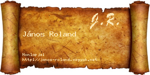 János Roland névjegykártya