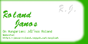 roland janos business card